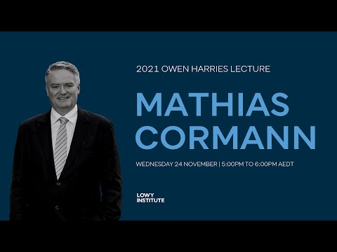 2021 Owen Harries Lecture - Mathias Cormann